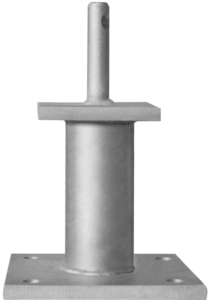 Bild von GH-Stützenfuß Typ D a.B., extra Stark, Dorn 24x120, Rohr 70x250mm, GP 140x200