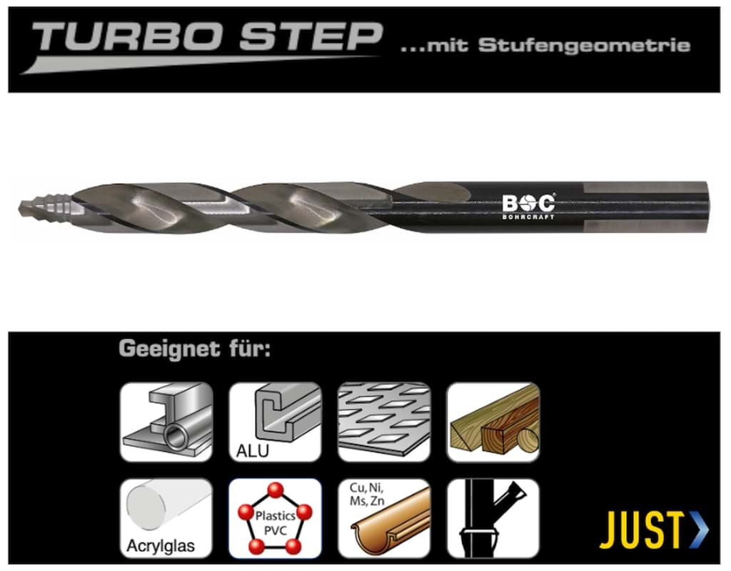 Bild für Kategorie Spiralbohrer - Turbo Step mit Stufengeometrie